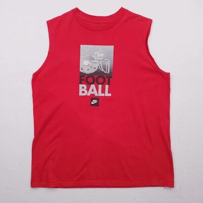 Nike Shirt Boys Extra Large Red Tank Top Football Swoosh Logo Spellout Training - Image 1 of 4