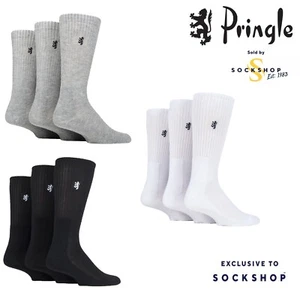 Pringle Men's Bamboo Cushioned Sports Socks Exclusive To SOCKSHOP in 3 Pair Pack - Picture 1 of 14