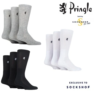 Pringle Men's Bamboo Cushioned Sports Socks Exclusive To SOCKSHOP in 3 Pair Pack - Image 1 of 4