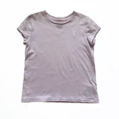 Girls S 7 Polo T-Shirt Solid Light Pink White Pony Short Sleeve 100% Cotton - Image 1 of 4