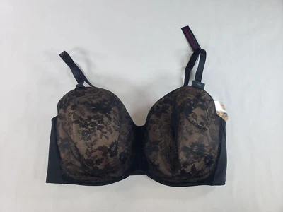 Curvy Couture Women's Smooth Strapless Multi-Way Bra Black Smooth Lace 42G - Image 1 of 4