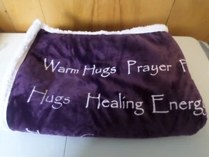 CHANASYA WARM HUGS POSITIVE ENERGY HEALING THOUGHTS SHERPA THROW BLANKET - Picture 1 of 10