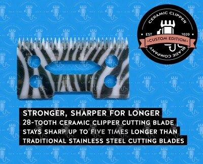 CERAMIC CLIPPER BLADE COMPANY WAHL Keramik Clipper Klinge für WAHL Magic Clip Senior Super Taper ZEBRA DESIGN