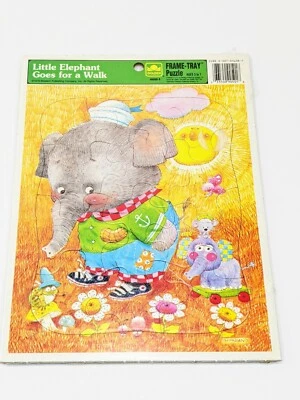 Little Elephant Goes For A Walk Golden 1979 Frame-Tray Puzzle - Image 1 of 3