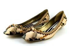 Christian Lacroix Womens EU 41 UK 7.5 to 8 Beige Floral Fabric Kitten Heel Shoes