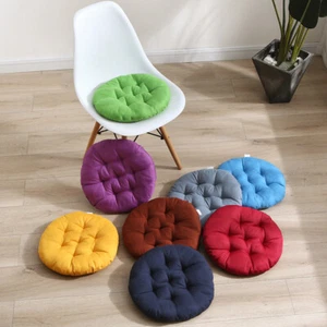 Solid Round Chair Seat Pad Cushions Indoor Outdoor Dining Garden Patio Pillow UK - Picture 1 of 22