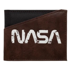 NASA Brown Bifold Wallet Officially Licensed Logo Space Astronaut Buzz Aldrin - Picture 1 of 3