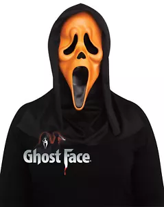 Orange Fluorescent Ghost Face Mask Adult Costume Accessory NEW Scream - Picture 1 of 2