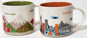Tazas de café coleccionables Starbucks You Are Here 2012 de Chicago y Portland 14 oz - Imagen 1 de 17