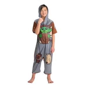 LEGO STAR WARS The Mandalorian Pajama With Hood Romper Gray Size Small Boys 6/7 - Picture 1 of 3