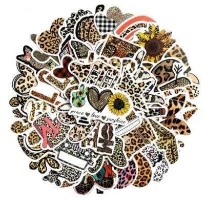 Stickerbomb 50x Set Leoparden style Leo Aufkleber Sticker Laptop Koffer Auto - Bild 1 von 4