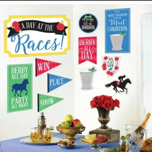 Derby Day Horse Race Kentucky Sports Racing Theme Party Wall Decoration Cutouts - Picture 1 of 1