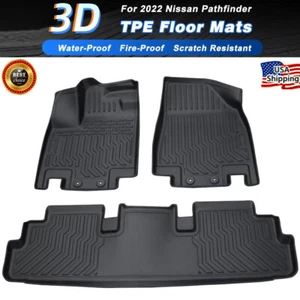 Alfombrillas para Nissan Pathfinder 2022 2023 2024 todo clima 3D TPE revestimientos de goma - Imagen 1 de 14