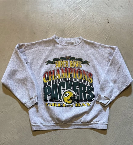 VTG 1996 Green Bay Packers Sweatshirts Crewneck Super Bowl Champions Men's L Cover