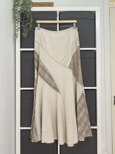 Stunning Per Una Maxi Skirt 12 L Linen Western Whimsy Y2K Peasant Boho Hippy - Picture 1 of 7