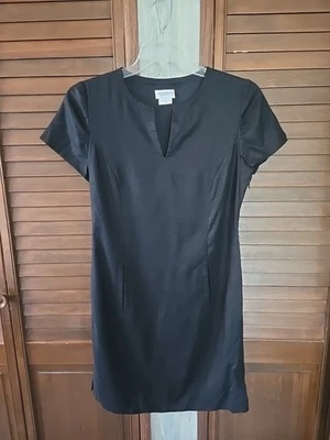 Liz Claiborne Career Dress Collection Black Lined Linen Blend Short-Sleeve 10P - Image 1 of 4