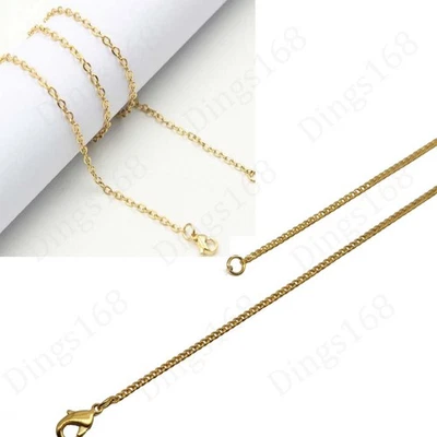 Collar de cadena de cable de 20 pulgadas y 2 mm relleno de oro de 18 quilates resistente al deslustre/sin níquel Q146G Foto 1 de 2