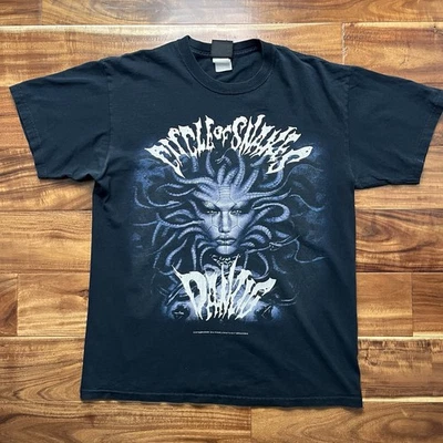 Винтажная футболка Y2K 2007 Danzig Circle Of Snakes металлическая лента мужская размер M/L гигантский ярлык - Изображение 1 из 4
