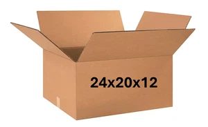 24" x 20" x 12" CARDBOARD BOX - 200 lb - SINGLE BOX - Picture 1 of 4