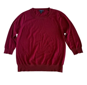 J. Crew dunkelroter leichter Pullover aus Merinowolle 46725 Damengröße Large " - Bild 1 von 7