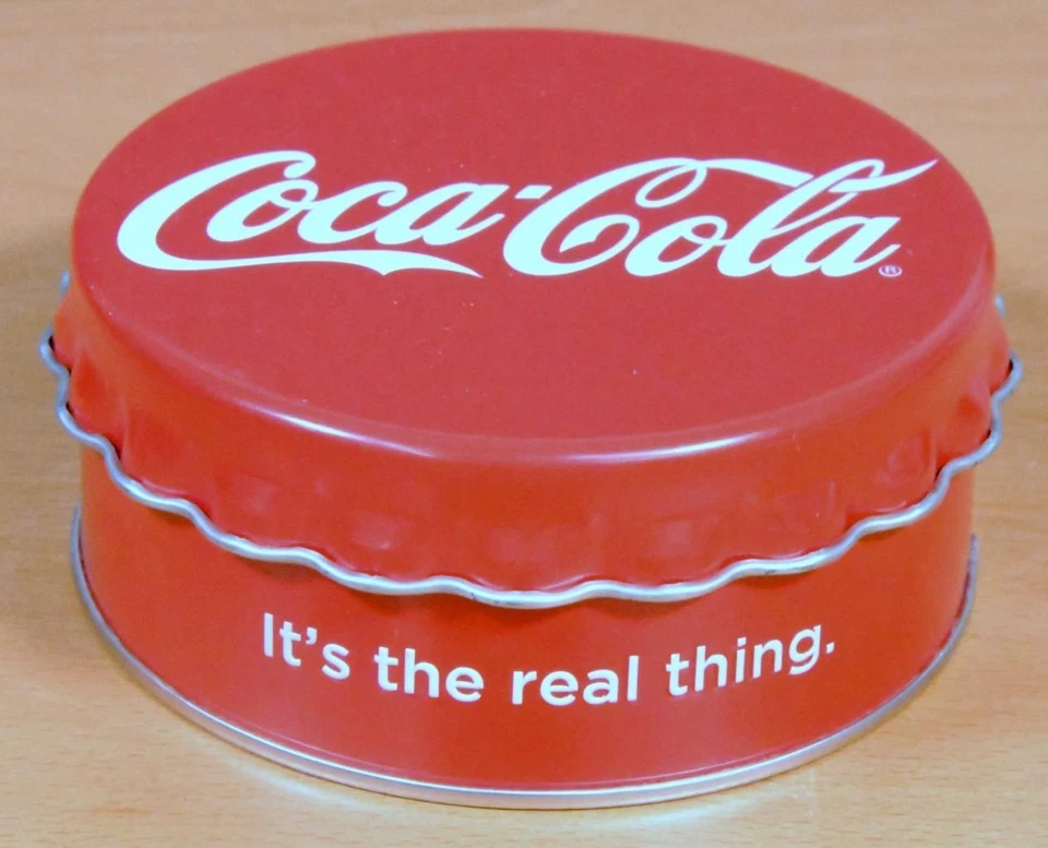 COCA-COLA SILVER COIN CANISTER EMPTY BOX, (NO COIN INCLUDED) - Imagem 1 de 1