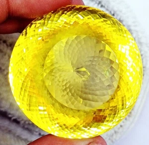 Huge Size Yellow Topaz Loose Gemstone 320.80+ Ct Certified Round Cut A Quality - Picture 1 of 13