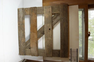 Rustic Farm Gate, Antique Lumber, Distressed, 24" x 24" - Picture 1 of 4