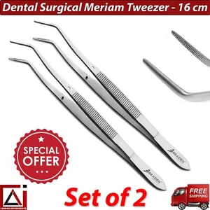 Pinzas dentales Meriam algodón pulgar pinzas tejido aderezo conjunto de 2 nuevos - Imagen 1 de 7