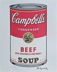 ANDY WARHOL CAMPBELL'S SOUP BEEF WITH VEGETABLES & BARLEY 2721/3000 POP art - Picture 1 of 6