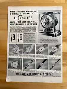 1950 Print Ad Le Coultre Clock Watches 10"x14" - Picture 1 of 2
