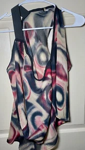 Abstract Print Mesh Top With Black Lining M - Picture 1 of 2