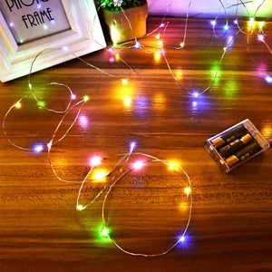 Led Stringa Luci a Batteria, 1 Pezzi 5 Metri 50 Led Rame Filo Ghirlanda Catena - Foto 1 di 15