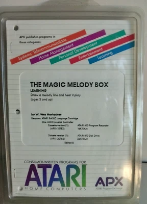 The Magic Melody Box; Atari 400/800/XL/XE Disk w/manual APX-20182; Plastic Cover - Image 1 of 2