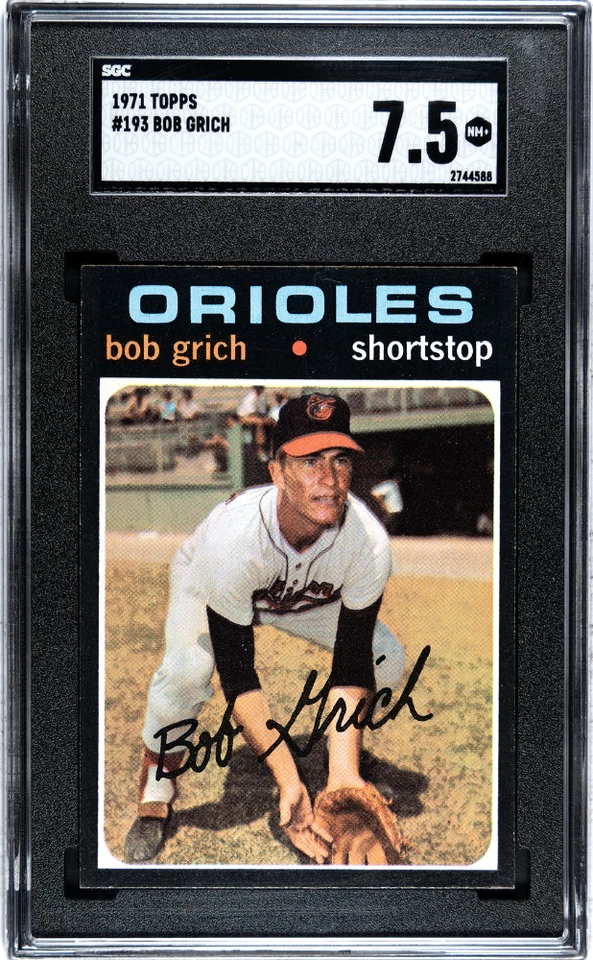 1971 Topps #193 Bobby Grich - ROOKIE - Orioles - NM+ SGC 7/SGC 8 = SGC 7.5 - Imagem 1 de 2