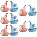 10 Pcs Sailboat Toy Miniature Figure Baby Girl Boy Decorate Cake
