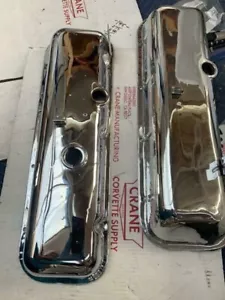 1967 Camaro NOVA BIG BLOCK NEW CHROME BIG BLOCK VALVE COVERS 427 435 454 - Picture 1 of 4