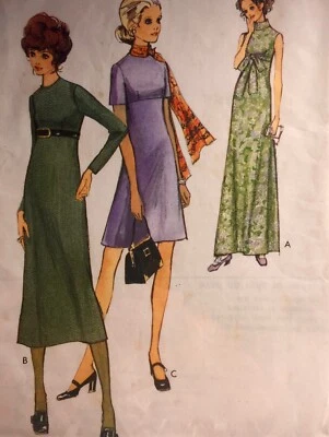 VINTAGE 1970 'STYLE' DAY & EVENING DRESS PATTERN 2877 JUNIOR SIZE 9 33" B - Image 1 of 2