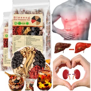 Ginseng Five Treasure Tea - Kidney Support, Red Date Herbal Blend 250g / 25 Bag - Picture 1 of 21
