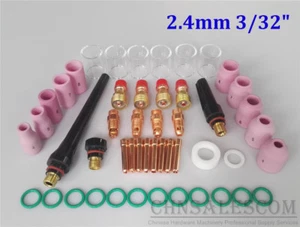 49 pcs TIG Welding Stubby Gas Len Pyrex Glass Cup Kit Tig WP17/18/26 Torch 3/32" - Picture 1 of 10