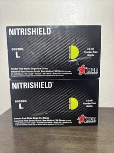 MCR Safety 6 Mil Nitrile Disposable Gloves60035G 100Pack Full Texture Grip 2 Box - Picture 1 of 4