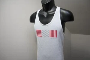 Under Armour Tank Top Gym Shirt HeatGear Fitted USA American Flag Womens Medium - Picture 1 of 10