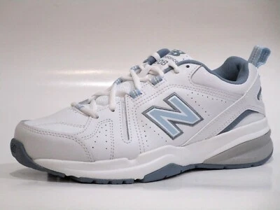 New Balance Women's 608 V5 Casual Comfort Cross Trainer Shoes, White/Light Blue - Image 1 of 4