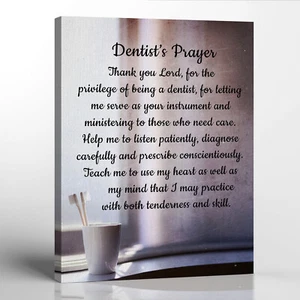 Dentist Prayer Canvas Frame, Dentist Gifts for Men, Dentist Gifts for Women - Picture 1 of 12