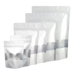 Borsa 50/100/300 bianca per alimenti sicura e antiodore Stand Up QuickQlick™ con finestra - Foto 1 di 14
