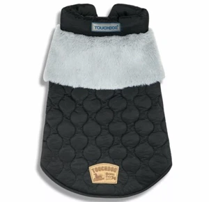NWT Small Touchdog 'Furrost-Bite' Designer Fashion Dog Jacket Black Quilted - Picture 1 of 13