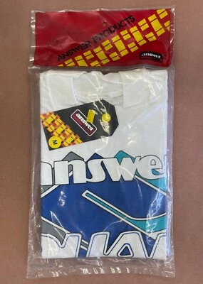 VTG 80s Answer Quad Shirt Short Sleeve Size M Suzuki LT 250R 230 500 AHRMA White - Image 1 of 4