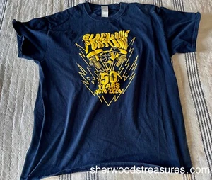 VINTAGE BLACK AND GOLD PORTLAND MOTORCYCLES LG T-Shirt BIKER HARLEY DAVIDSON - Picture 1 of 6