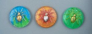 COLORFUL CZECH GLASS BUTTON - COLORFUL SPDERS - SET OF 3 - Picture 1 of 4