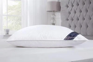 Almohada de pluma y plumón de pato de relleno extra, 230 tc algodón, dormitorio lateral 48 cm x 74 cm - Imagen 1 de 12