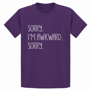 Sorry I'm Awkward Sorry Youth T-shirt - Picture 1 of 10